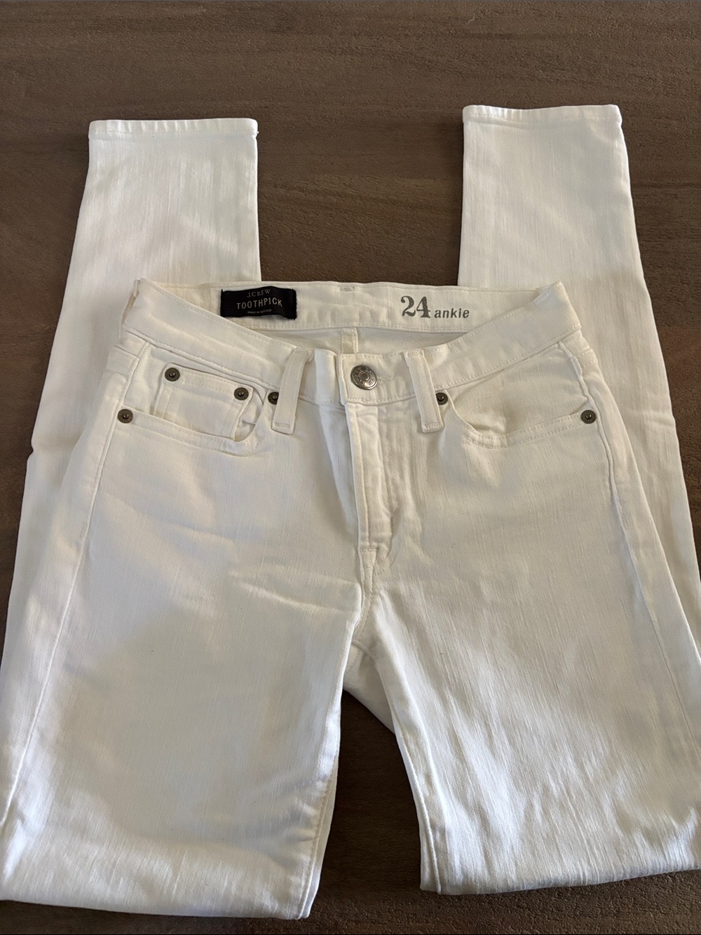 J. Crew White Ankle Skinny Jeans